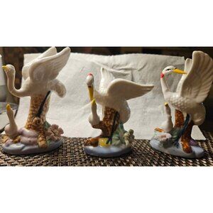 Vintage porcelain Stork figurines Set of 3